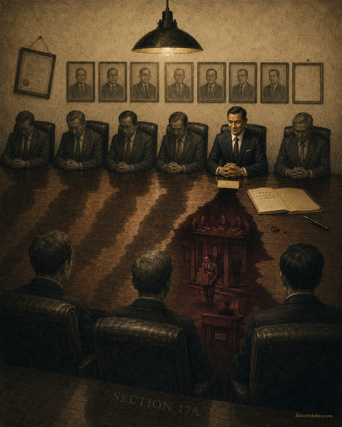 Conceptual illustration: an individual's history becoming the boardroom's exposure