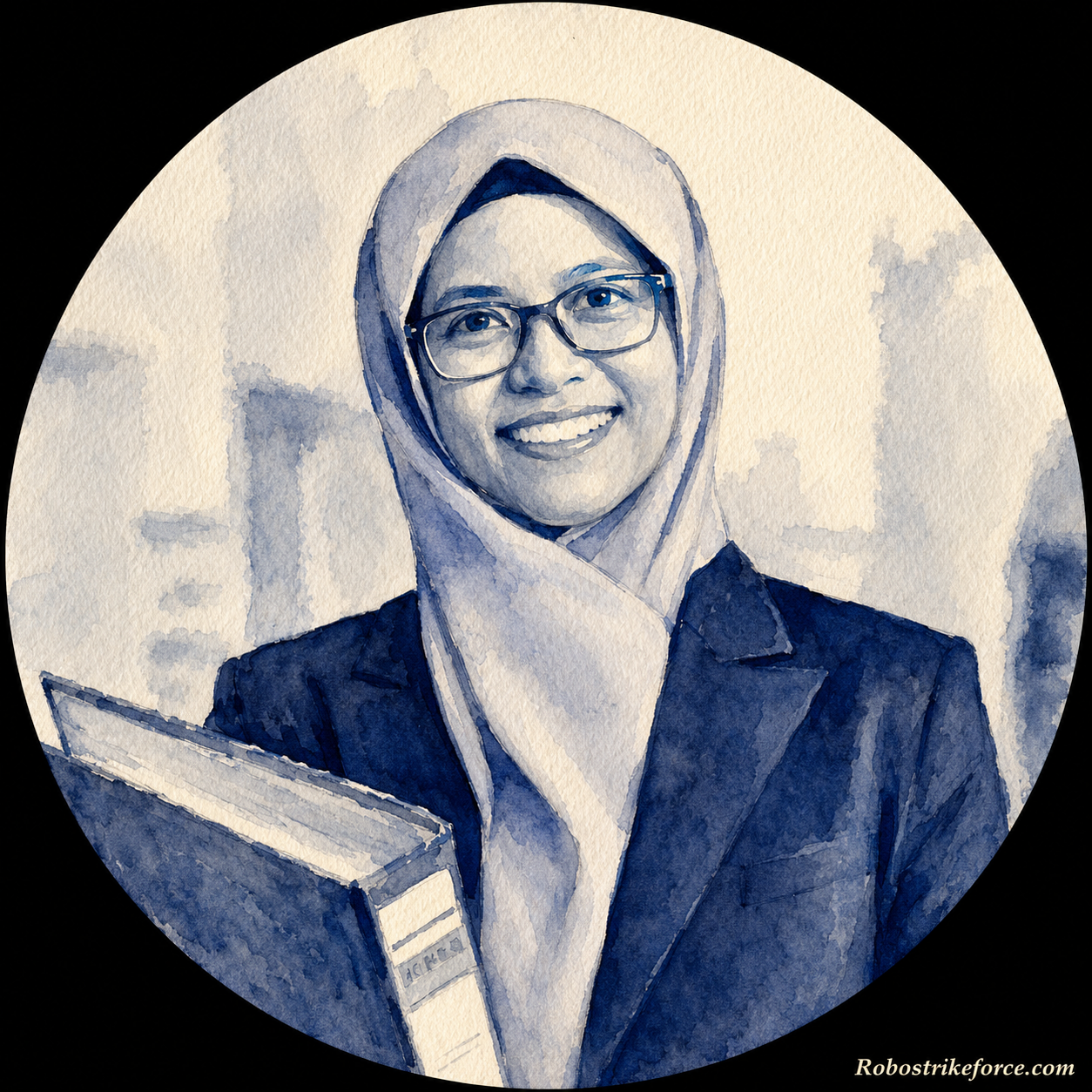 Watercolor illustration of Norizma Yakup, B.Acc (Hons) · Corporate Secretary